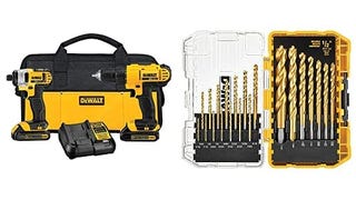 DEWALT 20V Max Cordless Drill Combo Kit, 2-Tool with Titanium...