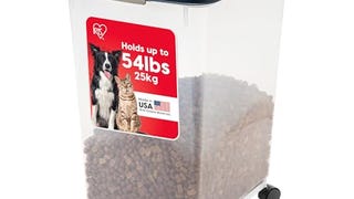 IRIS USA Dog Food Storage Container, Up to 50 Pounds, Attachable...