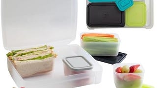 BentologyTM Bento Lunch Box Set w 5 Removable Nesting Containers-...