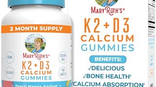 MaryRuth Organics Calcium with Vitamin D & Vitamin K2, 2...