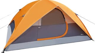 Amazon Basics Dome Camping Tent, 4 Person, Orange/