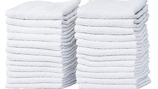 Pacific Linens 24-Pack White Thin 100% Cotton Towel Washcloths,...