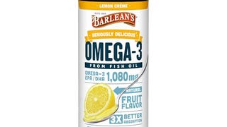 Barlean's Omega 3 Fish Oil Liquid Supplement, Lemon Crè...