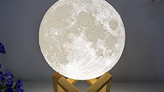 BRIGHTWORLD Moon Lamp Moon Night Light 3D Printed 7.1IN...