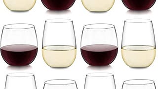 Libbey Stemless Wine Glasses Set of 12, Dishwasher Safe...