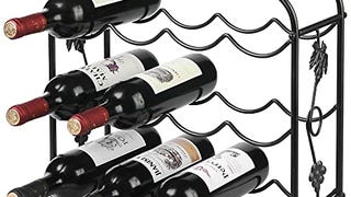 Black Wine Rack Countertop, Modern Grapevine Design Freestanding...