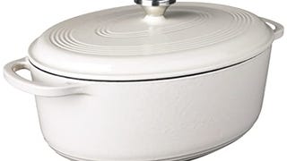 Lodge 7 Quart Enameled Cast Iron Oval Dutch Oven with Lid...