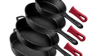 Cuisinel Cast Iron Skillets Set - 4-Piece Chef Pans Kit...