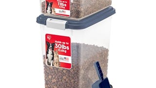 IRIS USA Dog Food Storage Container, 30 lbs & 11 lbs Combo,...