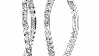 Vir Jewels 1/4 cttw Diamond Hoop Earrings .925 Sterling...