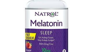 Natrol Melatonin 10mg, Strawberry-Flavored Sleep Support...