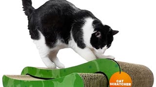 GoPets Large Corrugated Cardboard Cat Scratcher with Ergonomic...