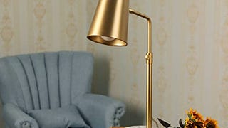 VONLUCE Table Lamp with LED Bulb, Vintage Gold Desk Lamp...