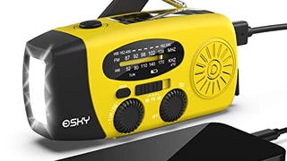 Esky Emergency Hand Crank Radio with 3 LED Flashlight, AM/...
