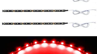 Geeon LED Strip Lights Waterproof 12V Red (620-630nm) for...