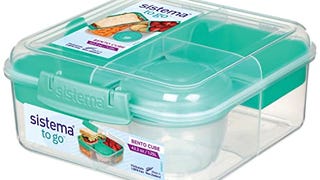 Sistema Bento Box Lunch Box with 3 Compartments, 2 Removable...