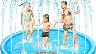 Splash Pad, 70“ Sprinkler for Kids Baby Toddler Pool Durable...