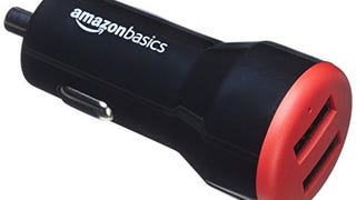 Amazon Basics 24W Two-Port USB-A Car Charger for Phones...