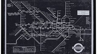 Amazon Brand - Rivet Black and White Blueprint Map of London...