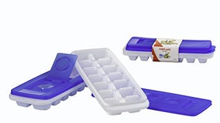 Ice Cube Trays With Lid - Set of 2 Ice Trays By ChefLand...