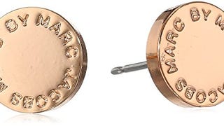 MARC BY MARC JACOBS Rose Gold Logo Disc Stud Earrings