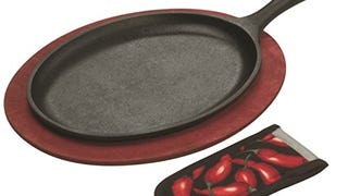 Lodge LFSR3 Cast Iron Fajita Set, Pre-Seasoned