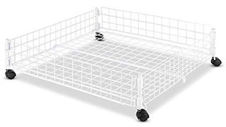 Whitmor Rolling White Wire Underbed Cart