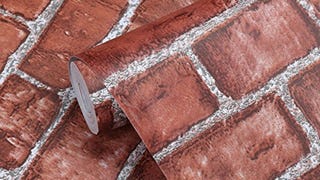 Coavas Brick Wallpaper Peel and Stick Red Faux Brick Contact...