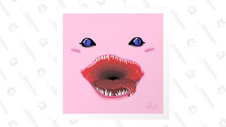 Pixel Kirby Face Art Print