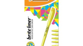 BIC Brite Liner Highlighters, Chisel Tip, 12-Count Pack...