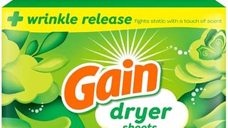 Gain Dryer Sheets Plus Wrinkle Release, Original Scent,...