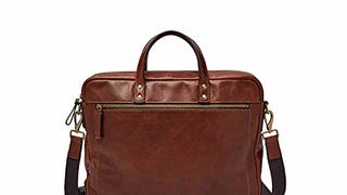 Fossil Men's Haskell Leather Double Zip Briefcase Messenger...