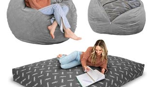 CordaRoy's Chenille Bean Bag Chair, Convertible Chair Folds...