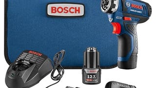 BOSCH 12V Max Cordless Power Drill Driver Kit with 5-In-...