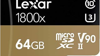 Lexar Professional 1800x 64GB microSDXC UHS-II Card...