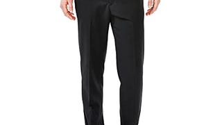 Haggar mens Cool 18 Stria Hidden Expandable Waistband Plain...