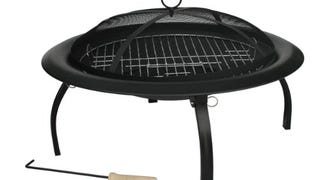 Fire Sense 60838 Fire Pit Portable Folding Round Steel...