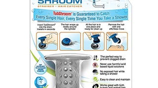 TubShroom Tub Hair Catcher Protector, Fits 1.5" - 1.75"...