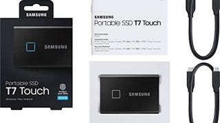 SAMSUNG T7 Touch Portable SSD 500GB - Up to 1050MB/s - USB...