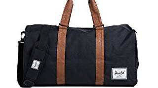 Herschel Novel Duffel Bag, Black/Tan Synthetic Leather,...