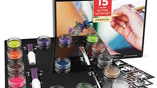 ARTEZA Glitter Tattoo Kit - Body Glitter Tattoo Set Includes...