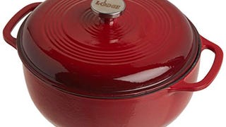 Lodge 6 Quart Enameled Cast Iron Dutch Oven with Lid – Dual...