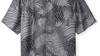 28 Palms Men's Relaxed-Fit Silk/Linen Tropical Leaves Jacquard...