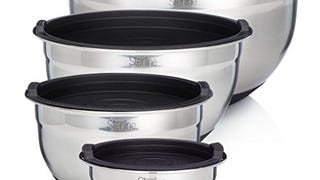 Sterline Stainless Steel Mixing Bowl Set of 4 w/Lids, Non-...