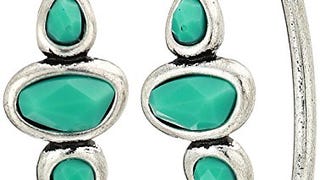 Lucky Brand Silver-Tone Turquoise 1" Hoops Earrings, One...