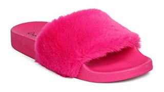 Women Faux Fur Open Toe Fuzzy Sandal FI22 - Hot Pink (Size:...