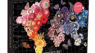 Galison Full Bloom World Map Puzzle, Multicolor, 1