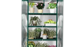 4 Tier Mini Greenhouse - Portable Greenhouse with Locking...