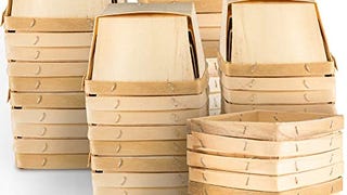 One Pint Wooden Berry Baskets (10 Pack); for Picking Fruit...