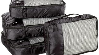 Amazon Basics 4 Piece Packing Travel Organizer Zipper Cubes...